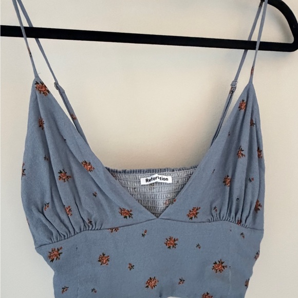 Reformation Blue Floral Set Skirt and Top - Picture 4 of 6